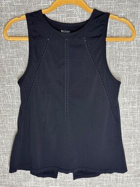 Athleta Black Laser-Cut Performance Tank Top